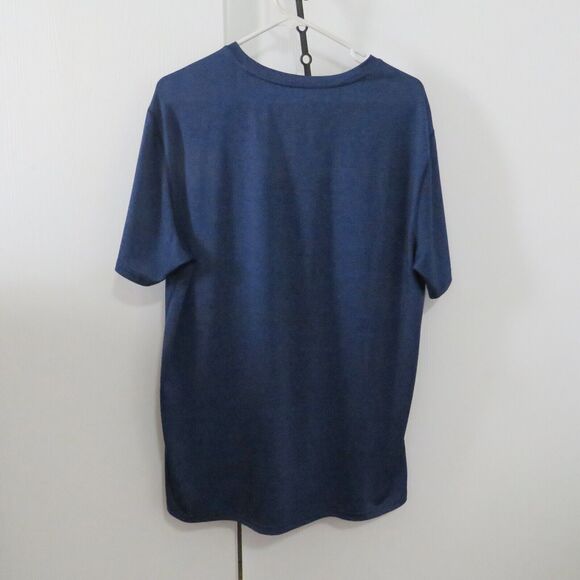 Jockey Pullover Shirt Men Lg Dark Blue, Performance V Neck Casual Short Sleeved - Picture 4 of 7